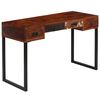 vidaXL Desk Solid Acacia Wood and Real Leather 117x50x76 cm