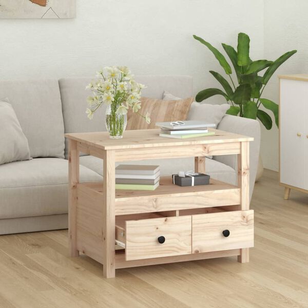 vidaXL Coffee Table 71x49x55 cm Solid Wood Pine