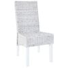 vidaXL Dining Chairs 4 pcs White Kubu Rattan and Mango Wood
