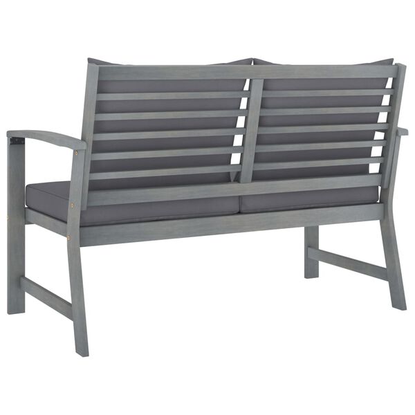 vidaXL Garden Bench 120 cm with Dark Grey Cushion Solid Acacia Wood