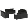 vidaXL 12 Piece Garden Sofa Set with Cushions Black Poly Rattan