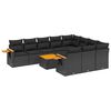 vidaXL 11 Piece Garden Sofa Set with Cushions Black Poly Rattan