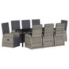 vidaXL Garden Dining Set 9 pcs Grey Poly Rattan