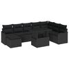 vidaXL Garden Sofa Set with Cushion 9 pcs Black Poly rattan