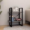 vidaXL 2-Tier Book Cabinet Grey 60x30x70 cm Solid Pine Wood