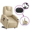 vidaXL Electric Stand up Massage Recliner Chair Cream Fabric