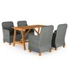 vidaXL 5 Piece Garden Dining Set Light Grey