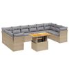 vidaXL 11 Piece Garden Sofa Set with Cushions Beige Poly Rattan