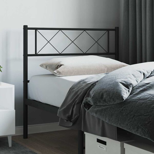 vidaXL Metal Replace Headboard Black 107 cm