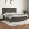 vidaXL Box Spring Bed with Mattress Dark Grey 153x203 cm Queen Size Velvet