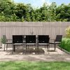 vidaXL 9 Piece Garden Dining Set with Cushions Poly Rattan and Steel