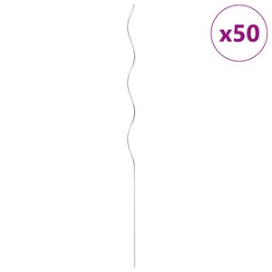 vidaXL 50 pcs Spiral Plant Supports 110 cm Galvanised Steel