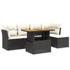 vidaXL 6 Piece Garden Sofa Set with Cushions Black Poly Rattan