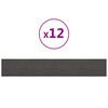 vidaXL Wall Panels 12 pcs Dark Grey 90x15 cm Fabric 1.62 m&sup2;