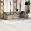 vidaXL 10 Piece Garden Sofa Set with Cushions Beige Poly Rattan