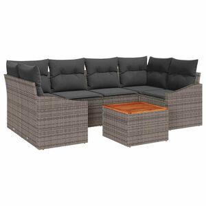 vidaXL Garden Sofa Set 7 pcs Grey Poly Rattan