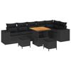 vidaXL Garden Sofa Set 9 pcs Black Poly Rattan