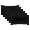vidaXL Cushion with Pillow HEERLEN 6 pcs Black PV Fleece