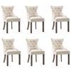 vidaXL Dining Chairs 6 pcs Beige Fabric