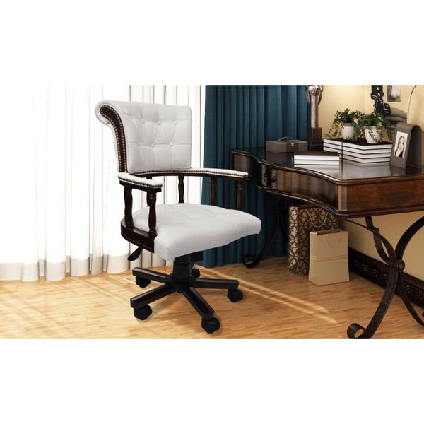 vidaXL Swivel Office Chair White