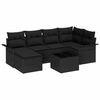 vidaXL Garden Sofa Set 7 pcs Black Poly Rattan