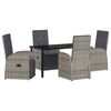 vidaXL Garden Dining Set 5 pcs Grey Poly Rattan