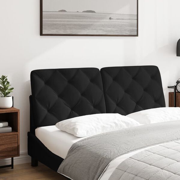 vidaXL Headboard Cushion Black 137 cm Double Velvet