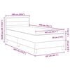 vidaXL Box Spring Bed Dark Grey and White 107 x 203 cm Fabric
