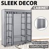 vidaXL Wardrobe with Compartments and Rods Grey 150x45x176 cm Fabric