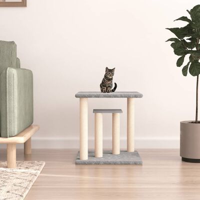 vidaXL Cat Scratching Posts with Platforms Light Grey 50 cm