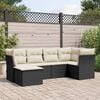 vidaXL 6 Piece Garden Sofa Set with Cushions Black Poly Rattan