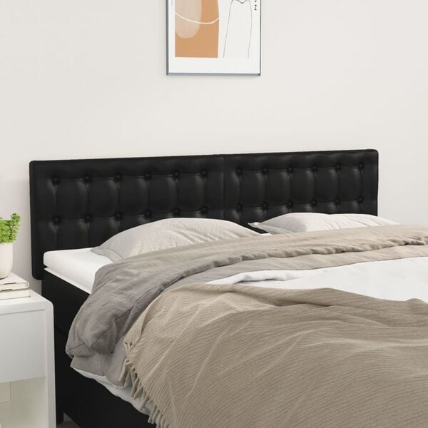 vidaXL Headboards Black 144x5x78/88 cm Faux Leather