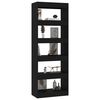 vidaXL Book Cabinet/Room Divider Black 60x30x166 cm Engineered Wood