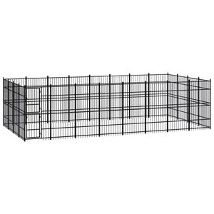 vidaXL Outdoor Dog Kennel Steel 29.49 m&sup2;