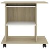 vidaXL Computer Desk White and Sonoma Oak 80x50x75 cm Engineered Wood