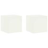 vidaXL Plant Stand 2 pcs White 40 x 40 x 40 cm Steel