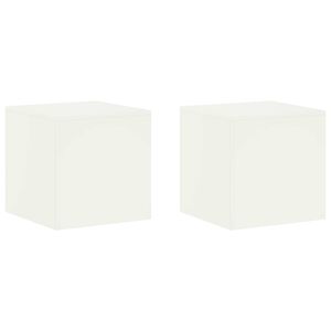 vidaXL Plant Stand 2 pcs White 40 x 40 x 40 cm Steel