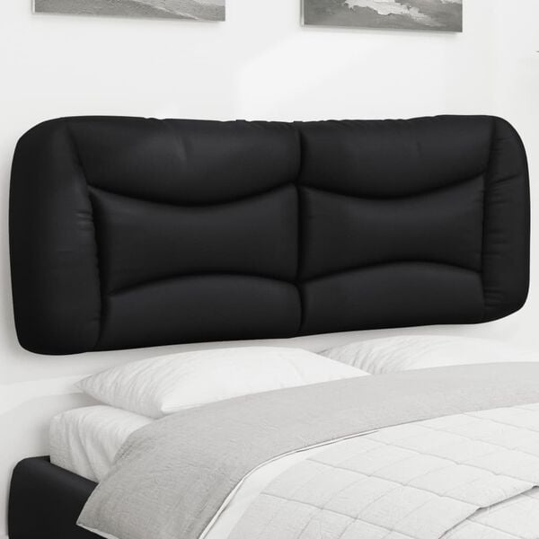 vidaXL Headboard Cushion "Hvar" Black 137 cm Double Faux Leather