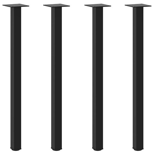 vidaXL Console Table Legs 4 pcs Black 72-74 cm Steel