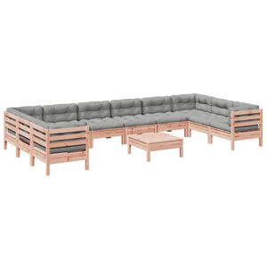 vidaXL 11 Piece Garden Sofa Set with Cushions Solid Wood Douglas Fir