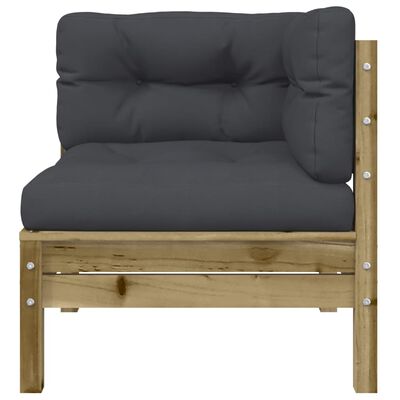 vidaXL Garden Sofa Corner with Cushions 2 pcs Impregnated Wood Pine