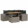 vidaXL 5 Piece Garden Sofa Set with Cushions Grey Poly Rattan