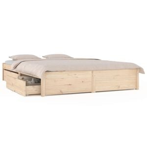 vidaXL Bed Frame without Mattress with Drawers Double