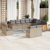 vidaXL 12 Piece Garden Sofa Set with Cushions Beige Poly Rattan