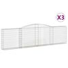 vidaXL Arched Gabion Baskets 3 pcs 400x30x100/120 cm Galvanised Iron