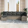 vidaXL Garden Sofa Set with Cushion 7 pcs Grey Poly Rattan