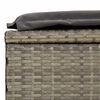 vidaXL 2-Person Sunbed with Cushions Grey Poly Rattan