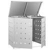 vidaXL Double Wheelie Bin Shed 240 L Stainless Steel