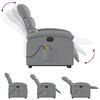 vidaXL Electric Stand up Massage Recliner Chair Light Grey Fabric