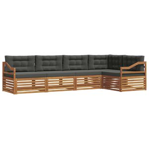 vidaXL Outdoor Sofa Set 5 pcs Natural and Anthracite